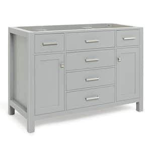 Bristol 48 in. W x 21.5 in. D x 34.5 in. H Freestanding Bath Vanity Cabinet without Top in Grey