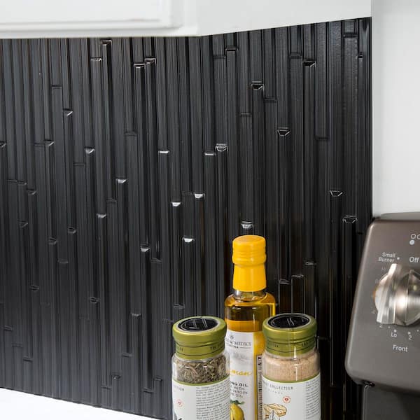 Brushed Onyx 18 in. PVC J Trim Backsplash Accessory