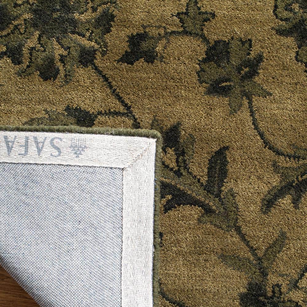 Handmade Olive Green Wool Tufted Runner Rug 2'3" x 8'