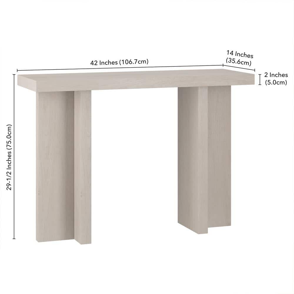 Alder White 42" MDF Modern Console Table