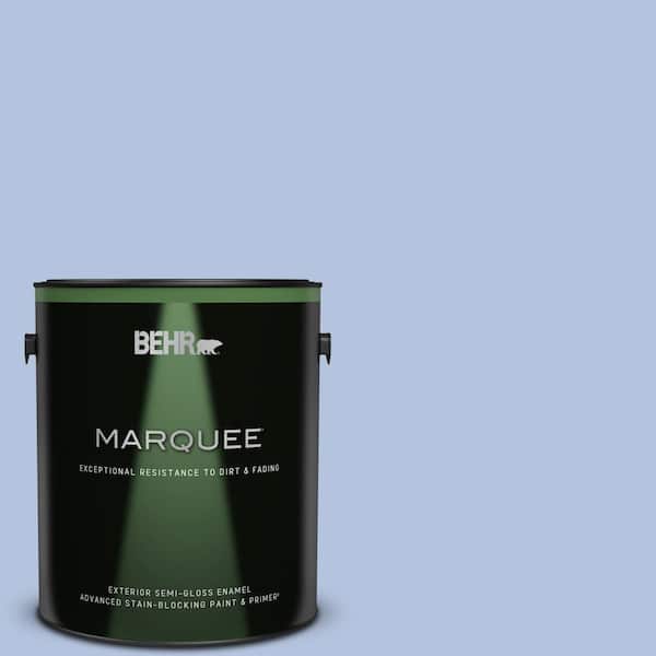BEHR MARQUEE 1 gal. #600C-3 Periwinkle Bud Semi-Gloss Enamel Exterior Paint & Primer