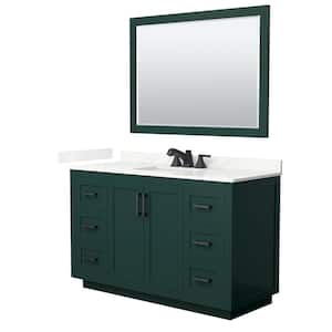 Miranda 54 in. W x 22 in. D x 33.75 in. H Single Bath Vanity in Green with Giotto Quartz Top and 46" Mirror
