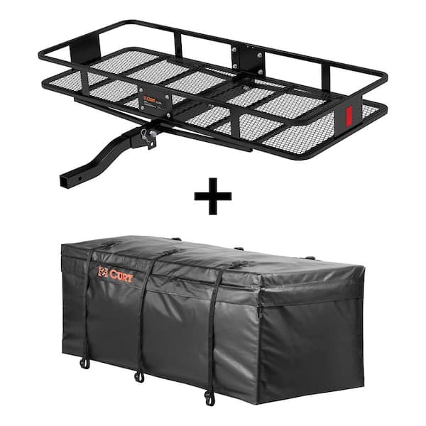 CURT Steel Basket-Style Hitch Cargo Carrier for 2 in. Receivers with Cargo Bag (Black, 500 lb. Capacity, 60 in. x 24 in.)
