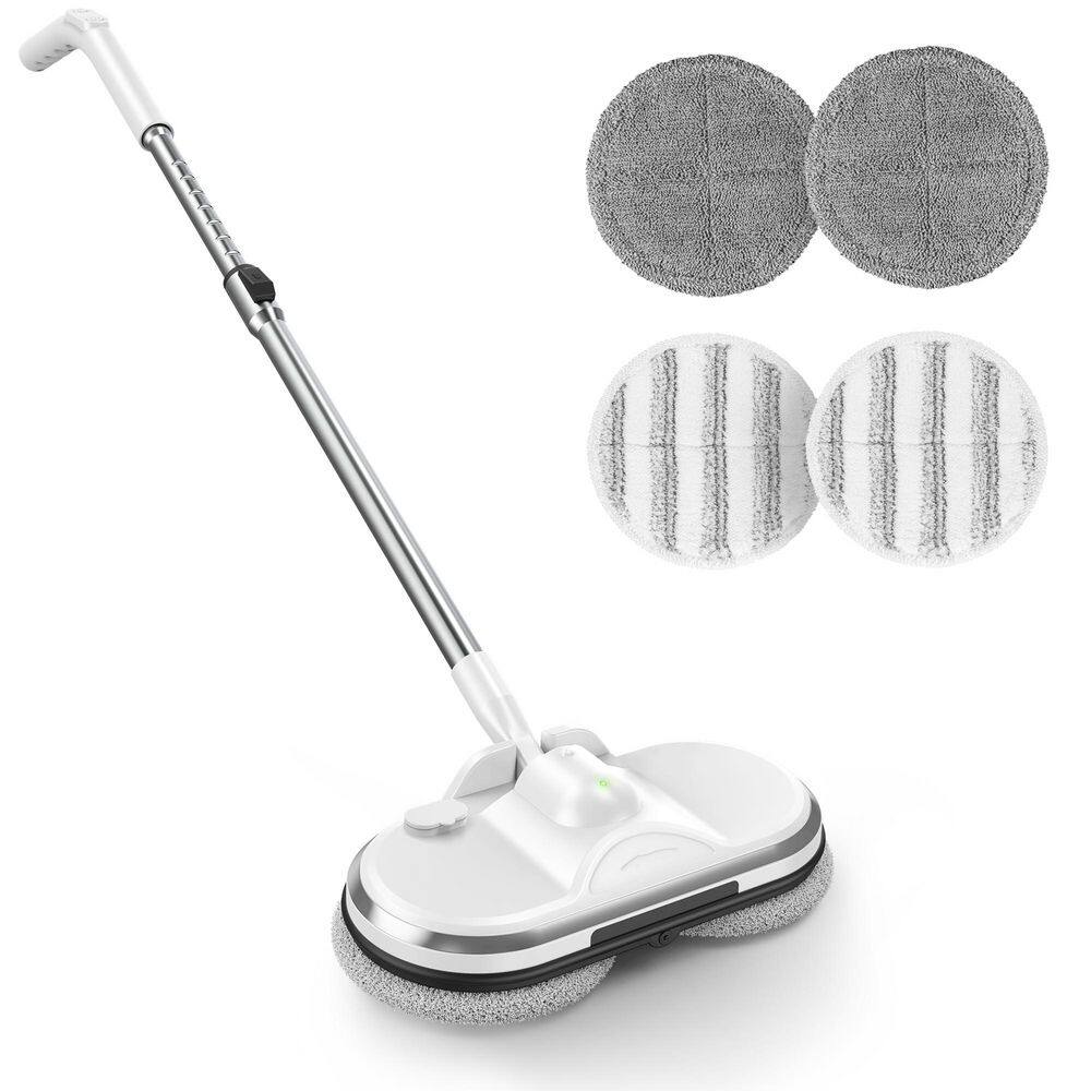 Residential Cordless Floor Cleaner for Hardwood and Tile in White with Dual Spin Heads, Water Spray, LED Light price history on PriceWatchPro