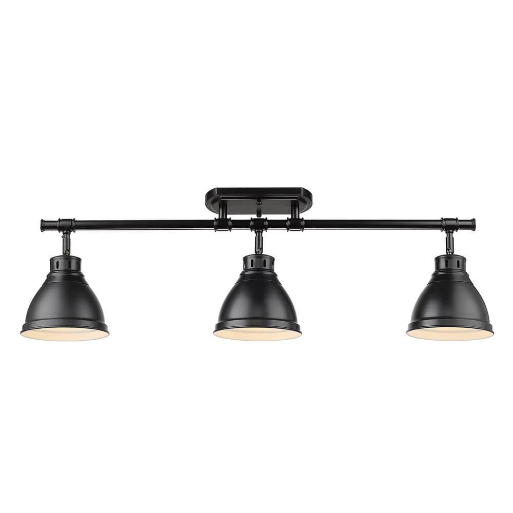 Matte Black Steel 35" Transitional Semi-Flush Track Light
