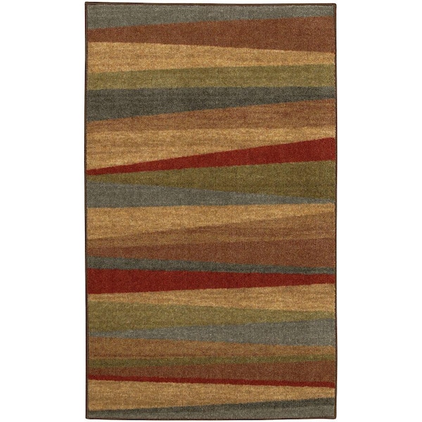 Mohawk Home Mayan Sunset Sierra 1 ft. 8 in. x 2 ft. 10 in. Machine Washable Striped Contemporary Area Rug