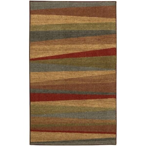 Mayan Sunset Sierra 2 ft. 6 in. x 3 ft. 10 in. Machine Washable Striped Area Rug