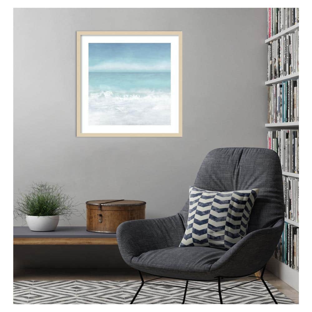 Tranquil Ocean Waves Beach II Abstract Coastal Framed Print