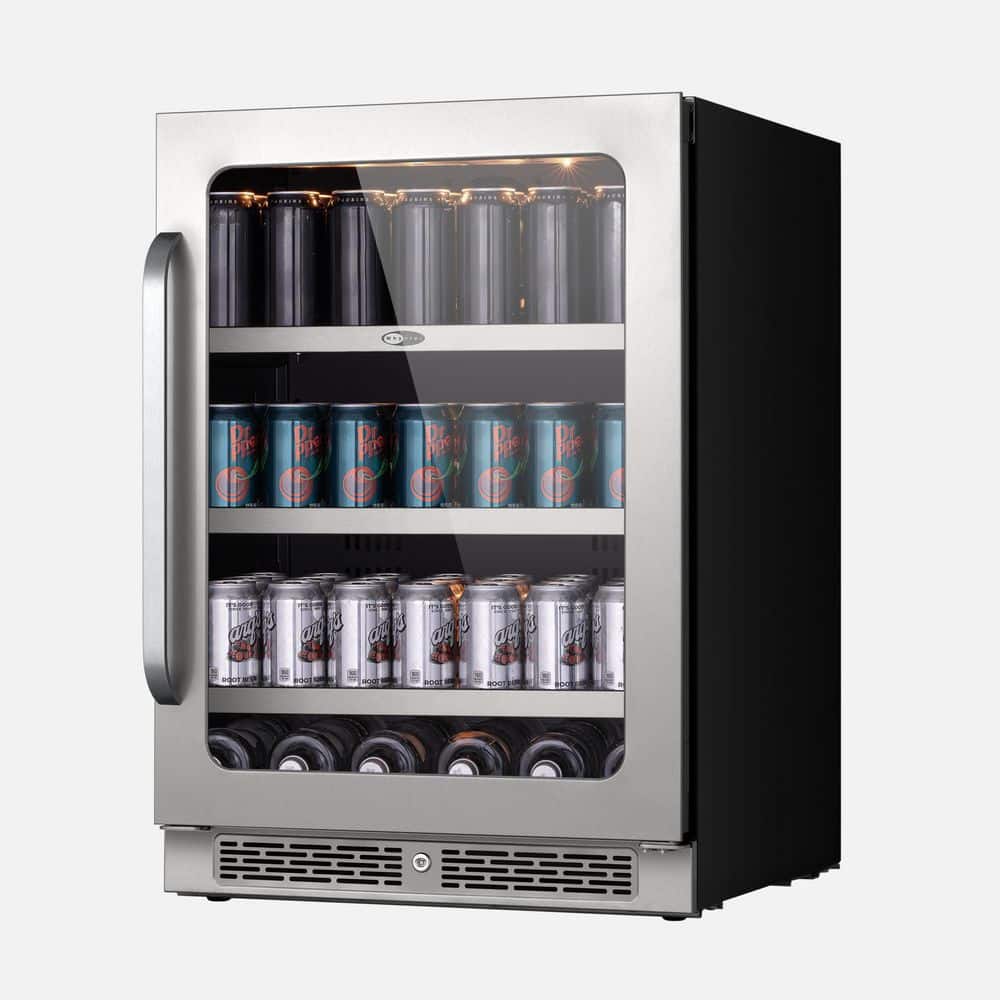 24 in. 5.65 cu. ft. 140 Can Undercounter Beverage Refrigerator in Black Cabinet with Stainless Steel Door price history on PriceWatchPro
