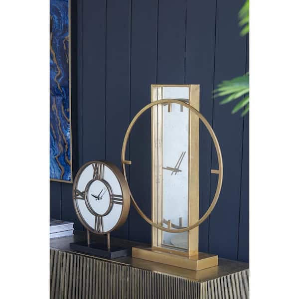 A and B Home Gold Modern Chic Table Clock 43984-DS - The Home Depot