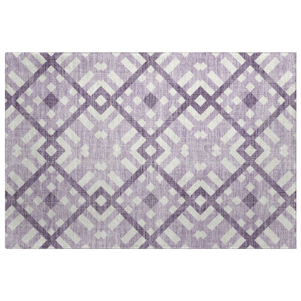 Dream Shag Premium Machine Washable Abstract ADS616 Purple 3 ft. x 4 ft. Area Rug price history on PriceWatchPro