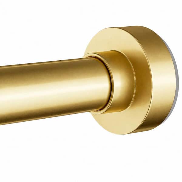 Gold Adjustable Tension Shower Curtain Rod, 34 to 82 in. Never Rust Metal, No-Drill, for Bathroom and Window