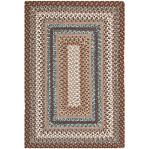 Braided Brown/Multi Doormat 3 ft. x 4 ft. Border Area Rug