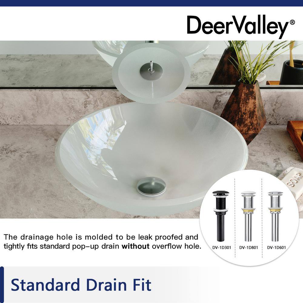 Frosted White Glass Circular Vessel Bathroom Sink
