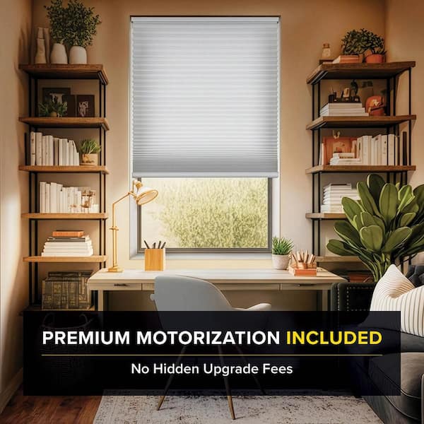 TruQuiet Motorized Cellular Shade with Removable Bottom Rail Battery