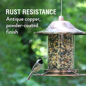 Antique Copper Rust-Resistant Panorama Hanging Wild Bird Feeder - 2 lb. Capacity