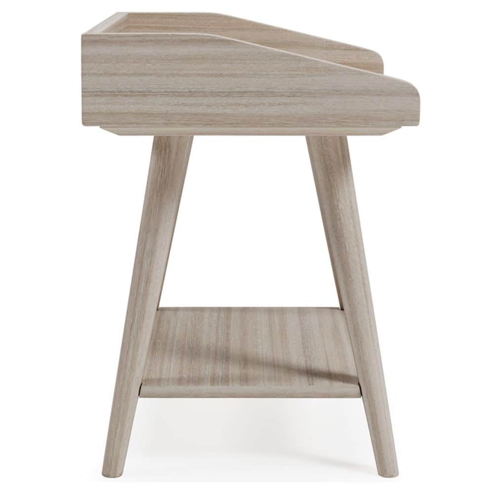 Blariden Transitional Beige Wood Accent Table with USB Chargers