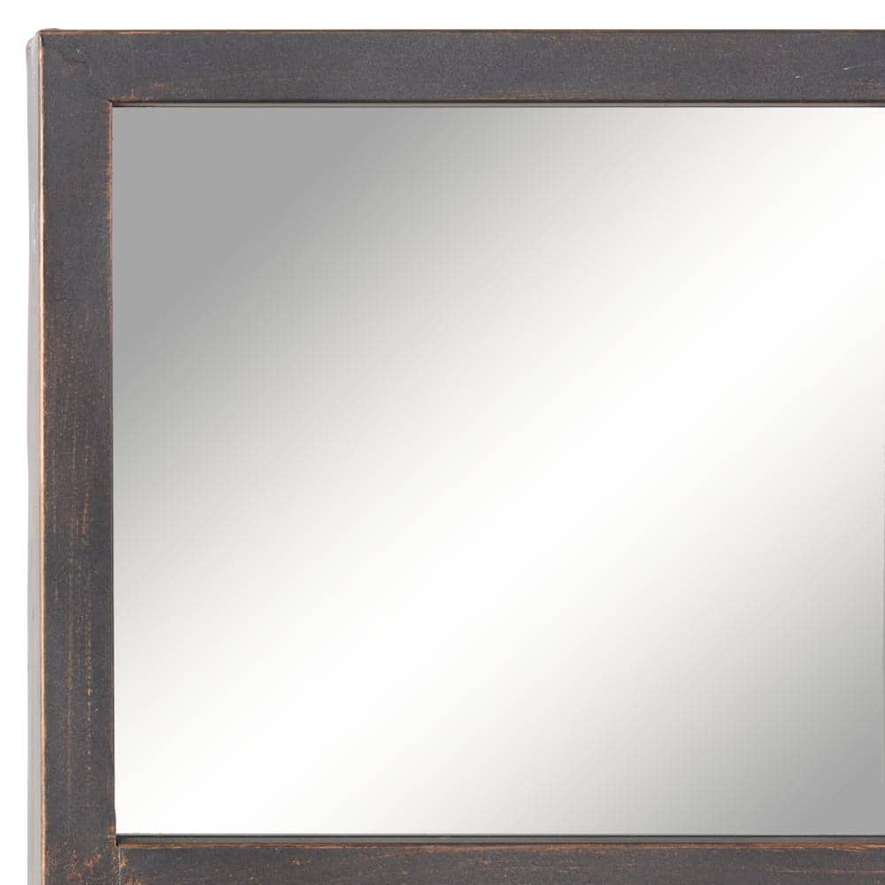 Black Window Pane Industrial Full-Length Wall Mirror 48"
