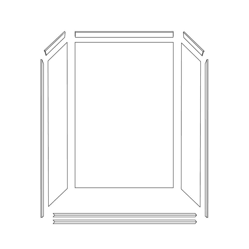 Elegance Creme Travertine 48" x 36" x 80" Alcove Shower Surround