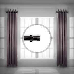 12 in. - 20 in. Single Curtain Rod in Black with Finial