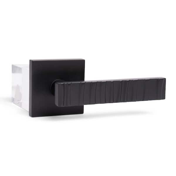 McBowery Groove Matte Black Passage Hall/Closet Modern Door Handle (Right Hand)