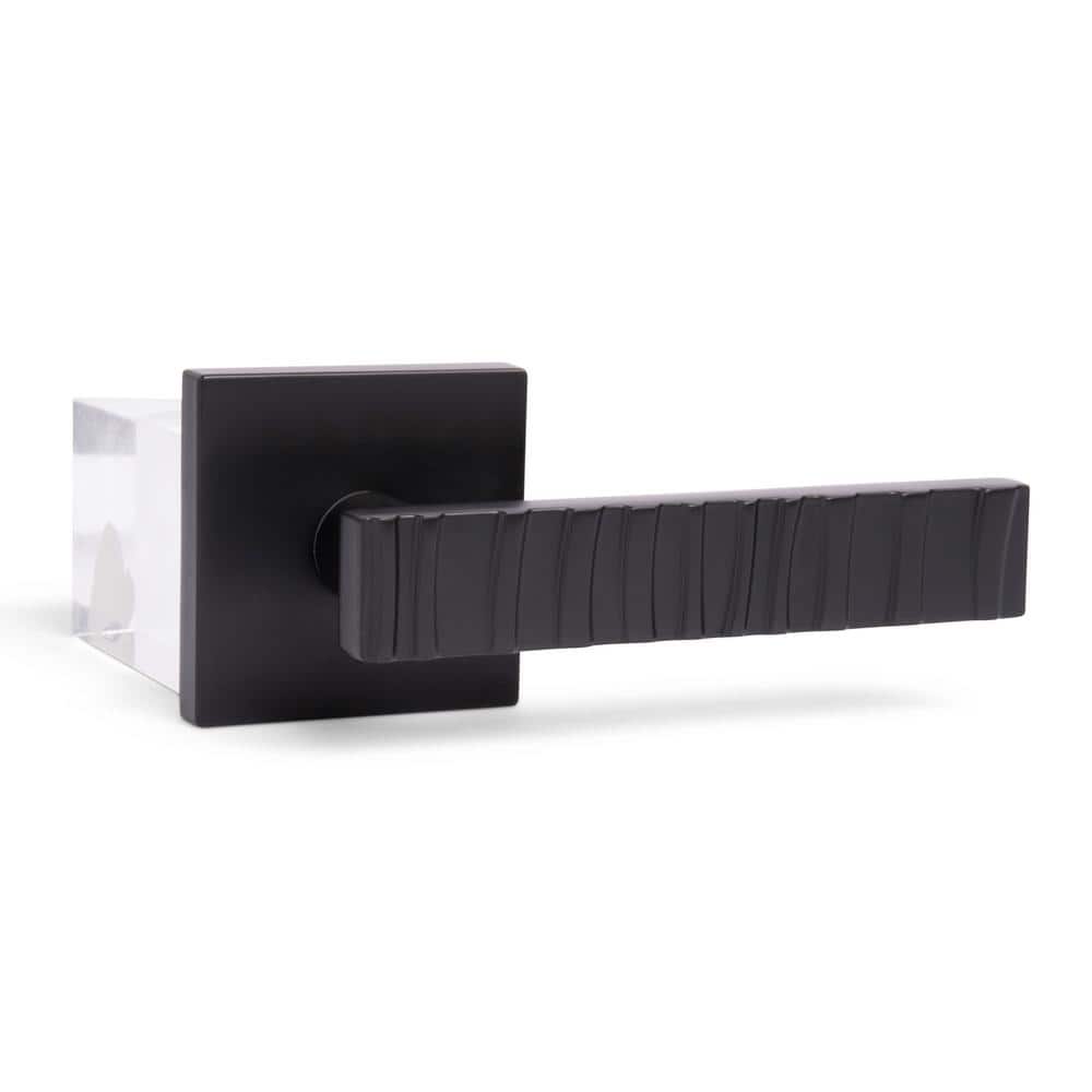 McBowery Groove Matte Black Bed/Bath Modern Door Handle (Privacy