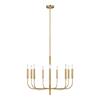 Generation Lighting Brianna 9-Light Burnished Brass Minimalist Modern Hanging Candlestick Chandelier with Swivel Canopy EC1009BBS