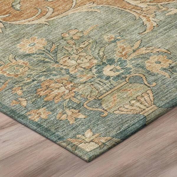 Chantille Machine Washable Indoor/Outdoor Abstract ACN3080 Teal 3 ft. x 4 ft. Area Rug