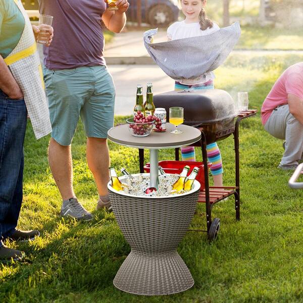 Ice Cooler Bucket Cool Bar Side Table, Cool Bar Patio Furniture
