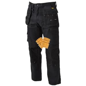 ProTradesman Combo Men's 30 in. W x 31 in. L Black Polyester/Cotton/Elastane Stretch Work Pant with Knee Pad
