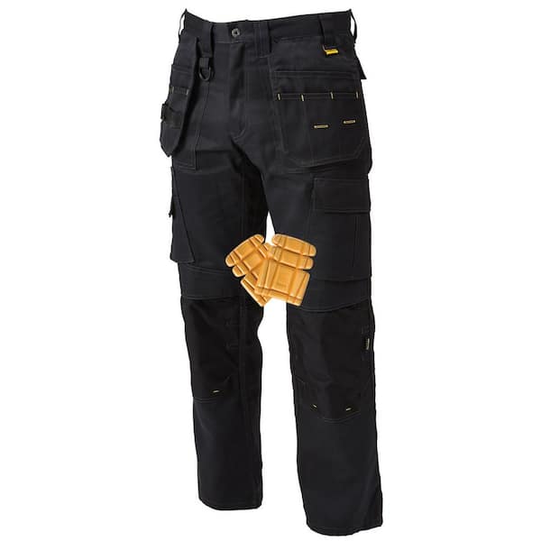 DEWALT ProTradesman Combo Men's 30 in. W x 33 in. L Black Polyester/Cotton/Elastane Stretch Work Pant with Knee Pad