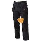 ProTradesman Combo Men's 38 in. W x 31 in. L Black Polyester/Cotton/Elastane Stretch Work Pant with Knee Pad