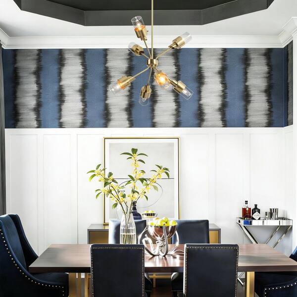 Zevni Mid-Century Modern 7-Light Plated Brass Sputnik Chandeliers