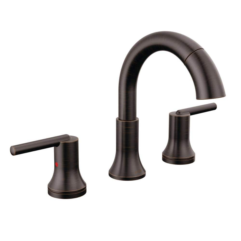 Delta Trinsic 8 in. Widespread DoubleHandle Bathroom Faucet with PullDown Spout in