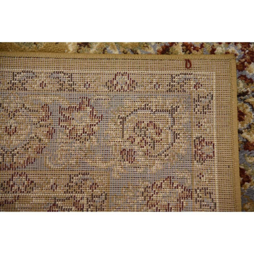 Voyage Dark Yellow Floral Rectangular Synthetic Area Rug