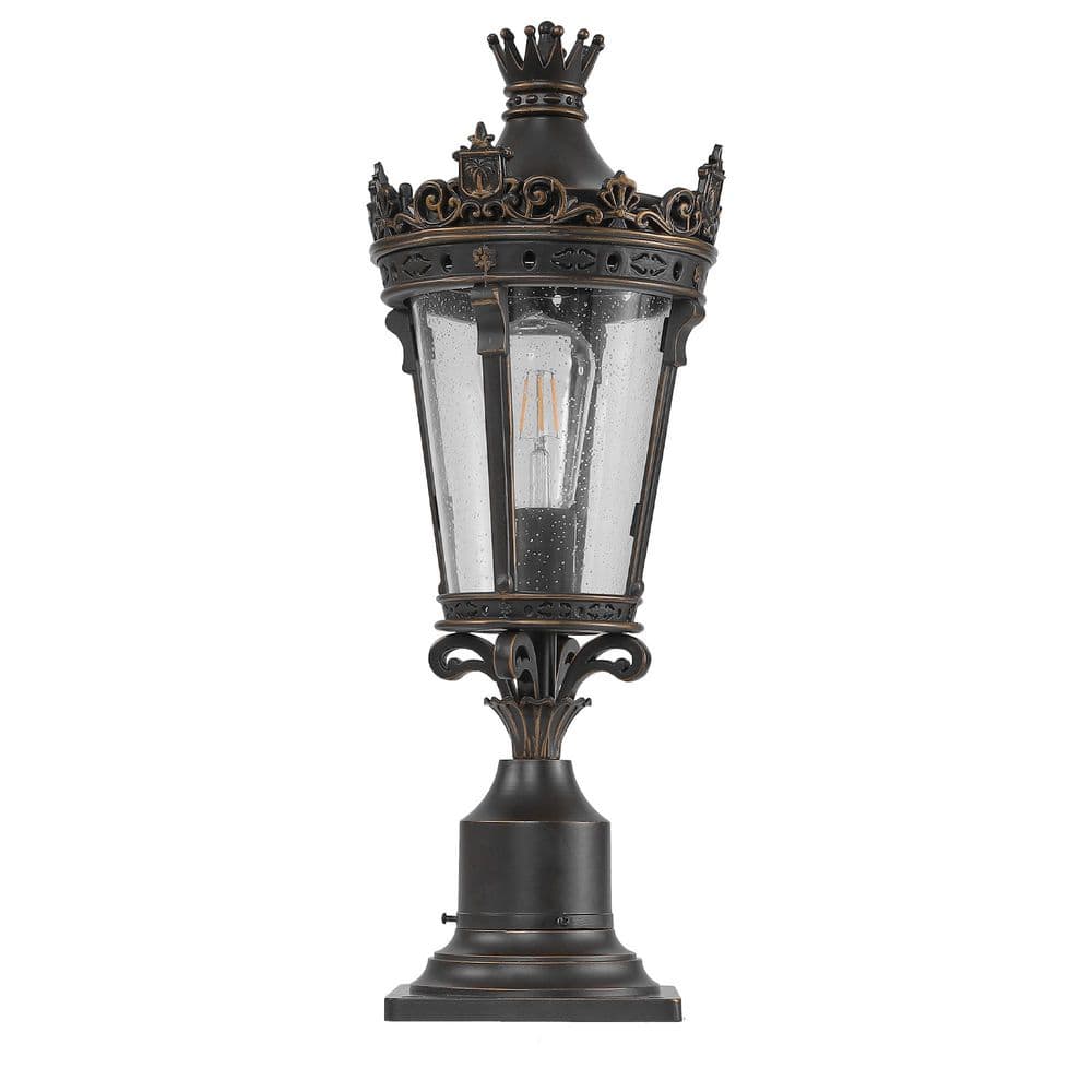 1-Light 21.7 in. H Bronze Aluminum Hardwired Outdoor Weather Resistant Post Light Set with No Bulbs Included price history on PriceWatchPro