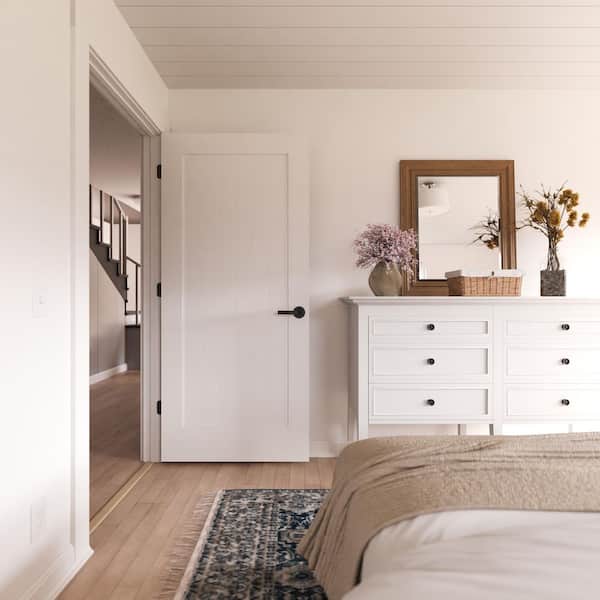 JELD-WEN 36 in. x 80 in. 1 Panel Solid Core White Painted