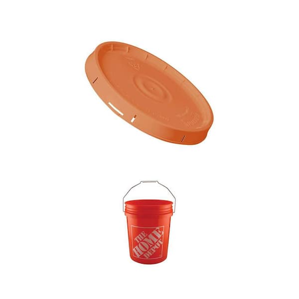 5 gal. Orange Paint Bucket Lid and 5 Gallon Orange Homer Bucket Combo