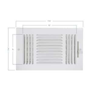 10 in. x 6 in. 3-Way Steel Wall/Ceiling Registered, White
