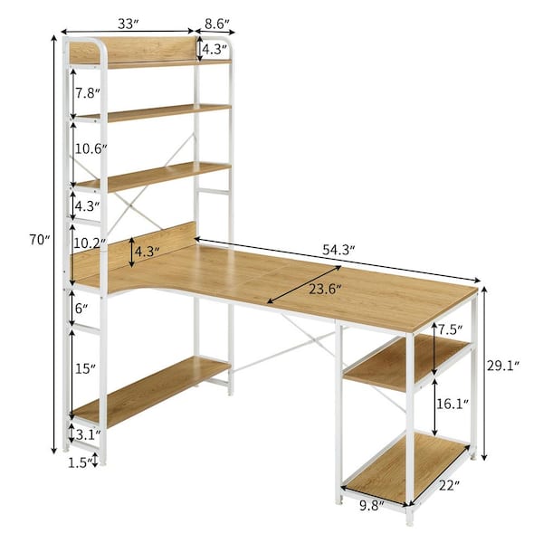 Modular Cabinet Open Shelf Unit Standard Wide Desk Height