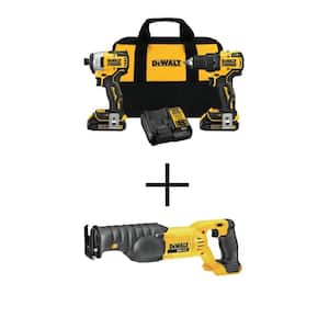 ATOMIC 20-Volt MAX Lithium-Ion Brushless Cordless Compact Drill/Impact Combo Kit (2-Tool) with Reciprocating Saw