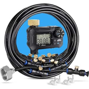 Automatic Misting Cooling System with Timer 91.8 ft. Misting Line, 26 Brass Mist Nozzles, Brass Adapter 3/4"