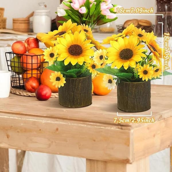 7 in. Yellow Artificial Sunflower Summer Decor Sunflower Flower in
