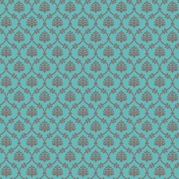 The Wallpaper Company 8 in. x 10 in. Peacock Linked Medallions Wallpaper Sample