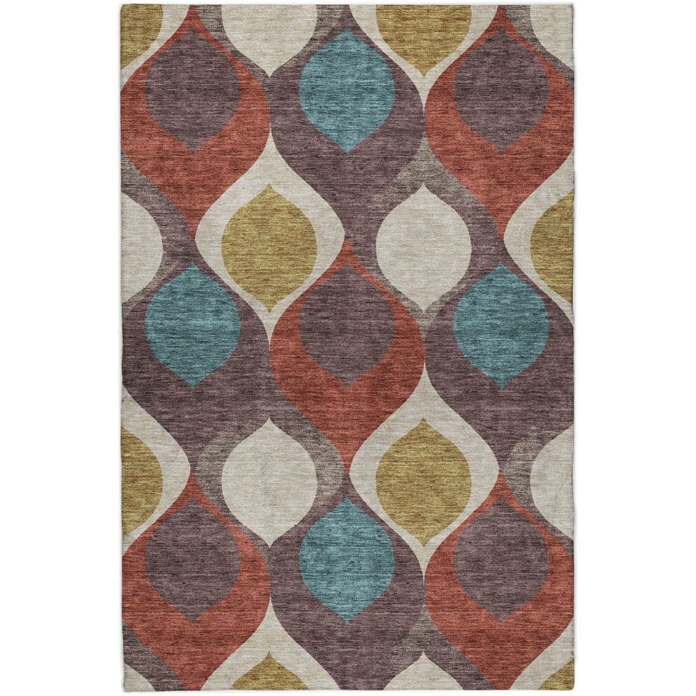 Dream Shag Premium Machine Washable Abstract ADS749 Brown 5 ft. x 7 ft. 6 in. Area Rug price history on PriceWatchPro