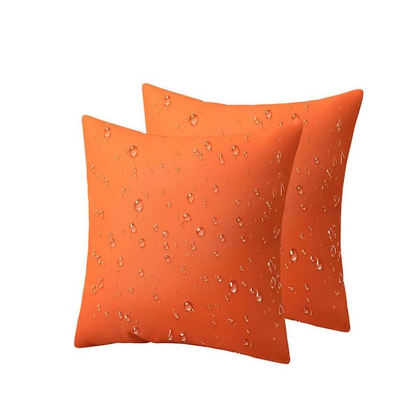 Unbranded 20 x 20 Outdoor Throw Pillow Inserts, Pack of Waterproof  Throw Pillows No Cover Needed, Orange AAB0CY52BPQ1