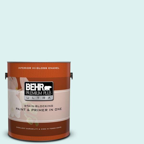BEHR Premium Plus Ultra 1 gal. #500A-1 Glacier Bay Hi-Gloss Enamel Interior Paint and Primer in One