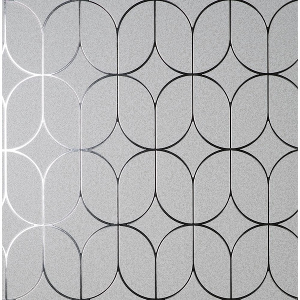 Fine Decor Raye Silver Rosco Trellis Matte Non-Pasted Strippable Wallpaper Sample