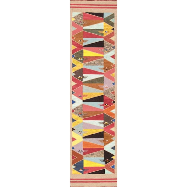 Tuscany Multi 2.07 ft. x 10 ft. Geomatric Area Rug