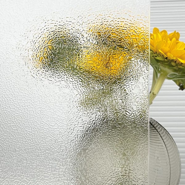 35.4 in. W x 78 in. L Cracked-Ice Pattern Static Cling Decorative Window Film